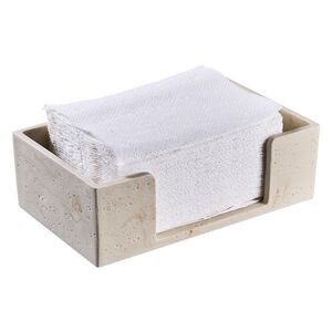 Travertine Look Paper Towel Holder Countertop Multifold Hand Towel Dispenser